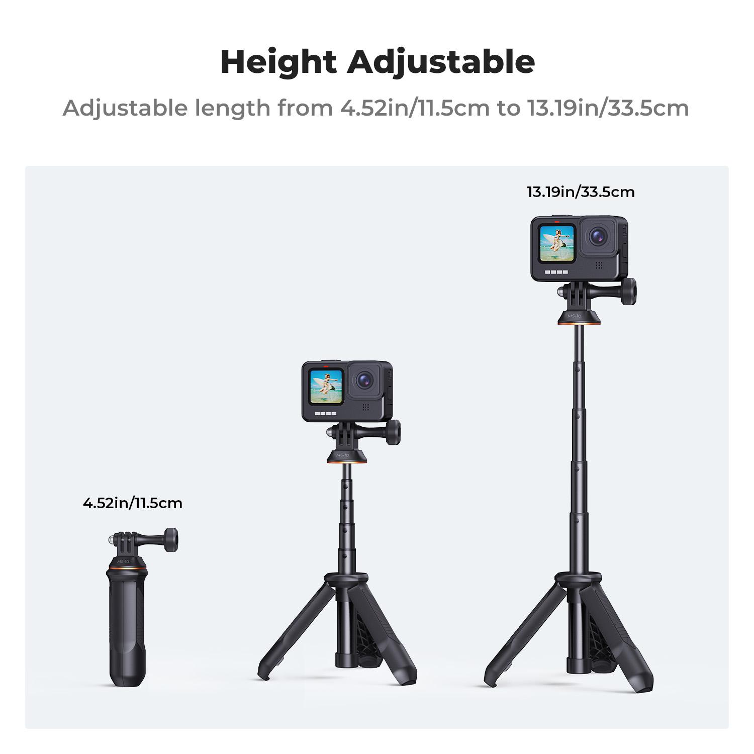 [K&F CONCEPT]MS03 13''/33cm Action Camera Mounts  Stick Desktop Stand (Small Size) For Gopro, Action,Camera  Video Recording Tripod Stand, Cellphone Clip for Smartphone Live Streaming Vlog Phone Selfie
