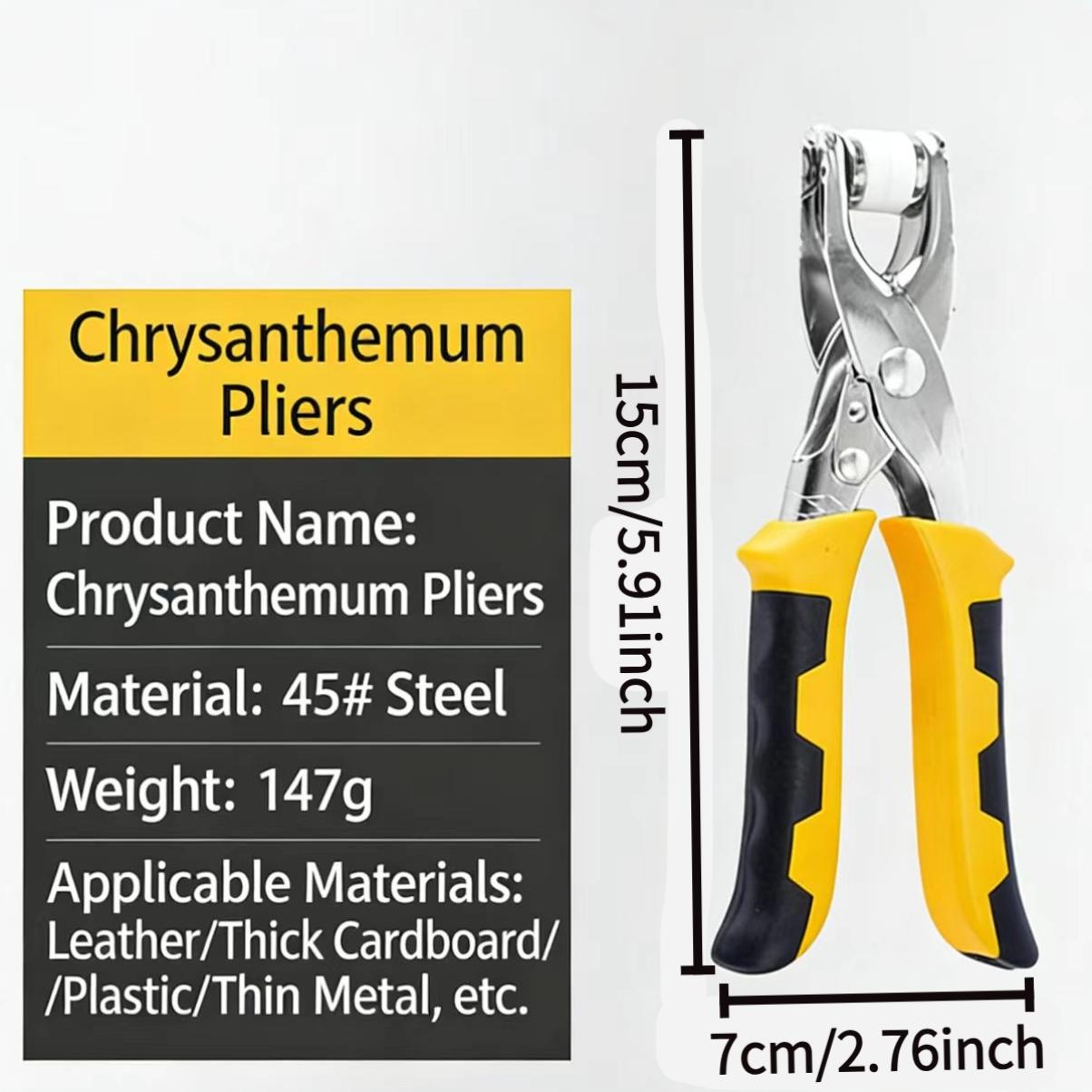 Punching Pliers Belt Hole Puncher Set, Three-Piece Chicken Eye Clamp Five-Claw Tool, Home Waistband Watch Band Punch Machine