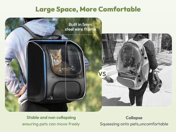 Pecute Space Capsule Pet Backpack Animal Carrier - Expandable Large Capacity, Breathable, UV-Protective for Cats and Puppies