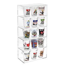 Acrylic 5 Levels Wall Mounted Acrylic Display Case, Shot Glass Display Case Cabinet, Wall Mounted Sunglass Organizer, Sunglasses Shelf