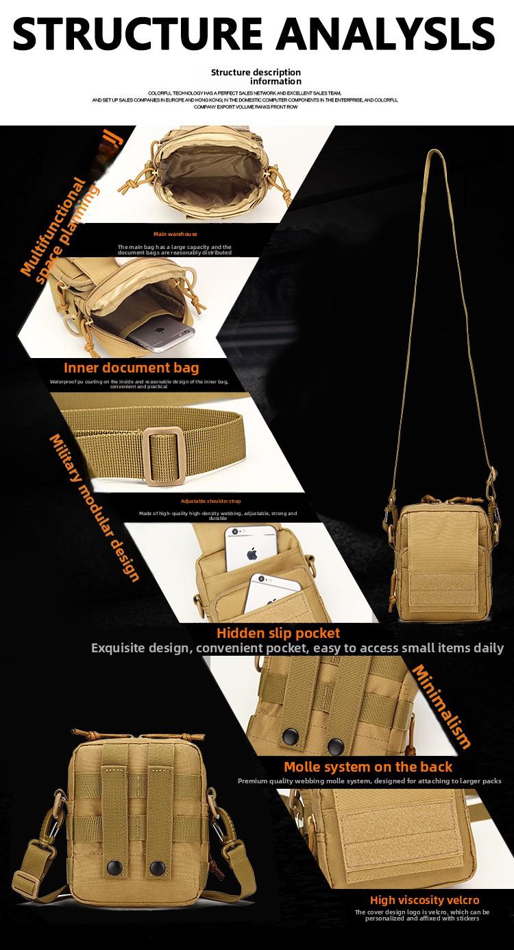 Outdoor Sports Portable Shoulder Small Hanging Bag Casual Military Fan Tactical Fanny Bag Cycling Hiking Messenger Bag