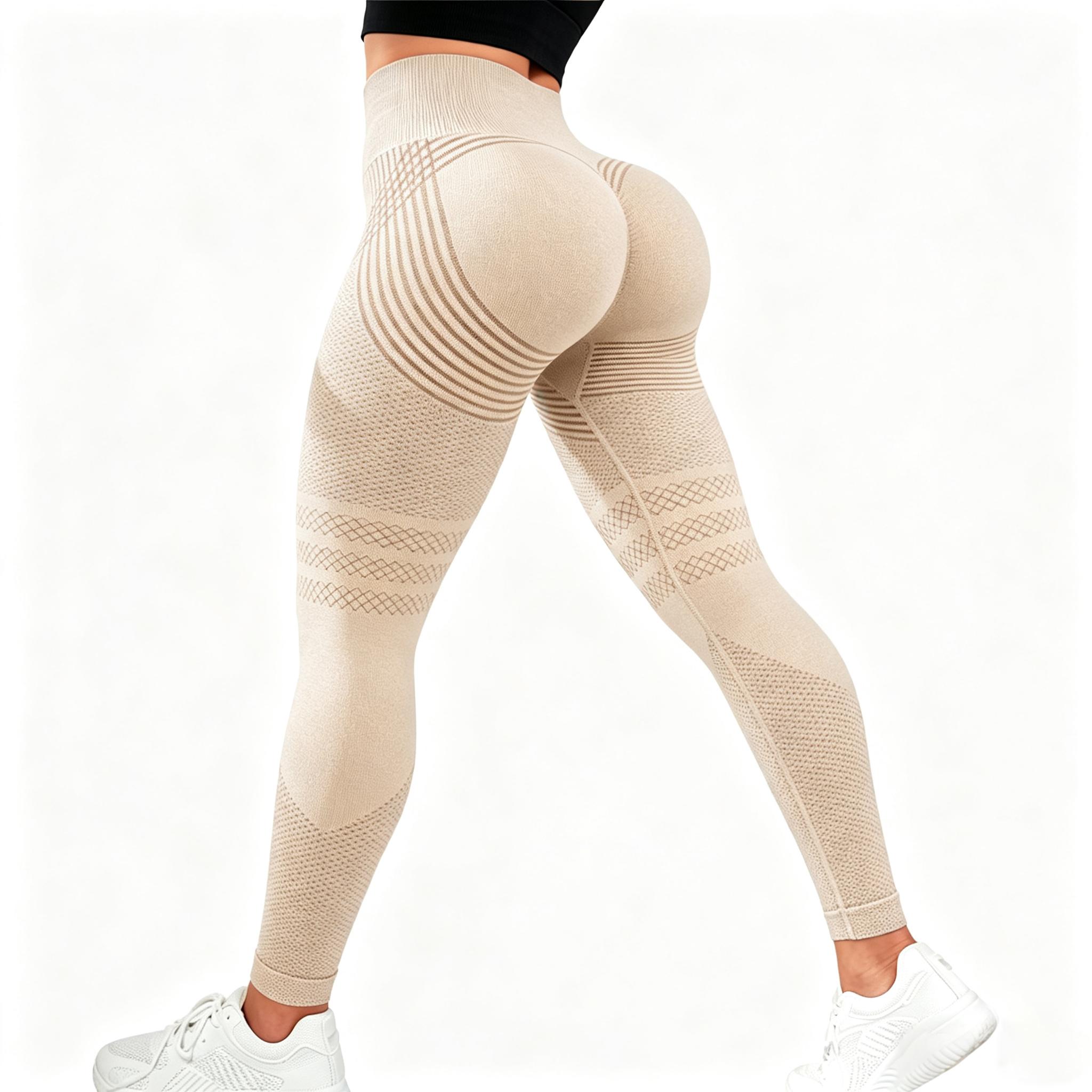 RICH BRIA 3D Scrunch Butt Lifting Leggings - High Waisted Compression Seamless Tummy Control Butt Sculpting Workout Pants Anti Cellulite Yoga Tights for Women - Firm & Smooth Gym Activewear XS-4XL