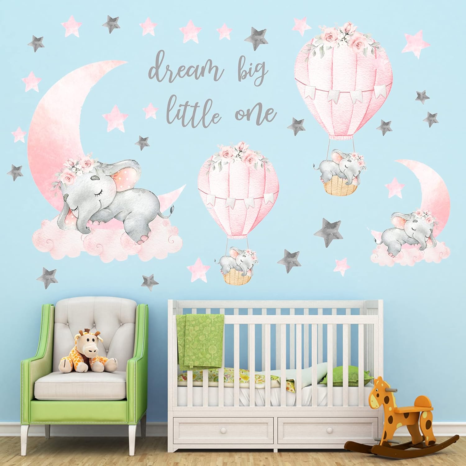 Teddy Bear Cartoon Wall Sticker, Vinyl Wall Art Decals for Baby Kids Room, Peel and Stick Nursery Decor, Living Room Home Decoration