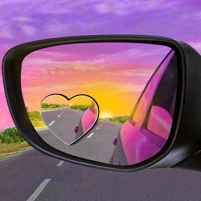 Heart Shaped Car Blind Spot Mirror, 360 Degree Wide Angle Convex Mirror, Car Exterior Accessories for Car Parking, Automotive Rearview Mirror Accessories