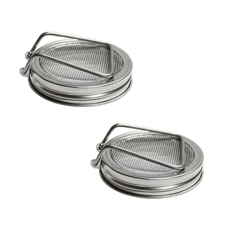 Sprouting Lids for Wide Mouth Mason Jars, 2Pack Reusable Stainless Steel Screen Bean Sprouts Growing Lid for Organic Alfalfa Broccoli Seeds Mung Bean Sprouts Grow Kit