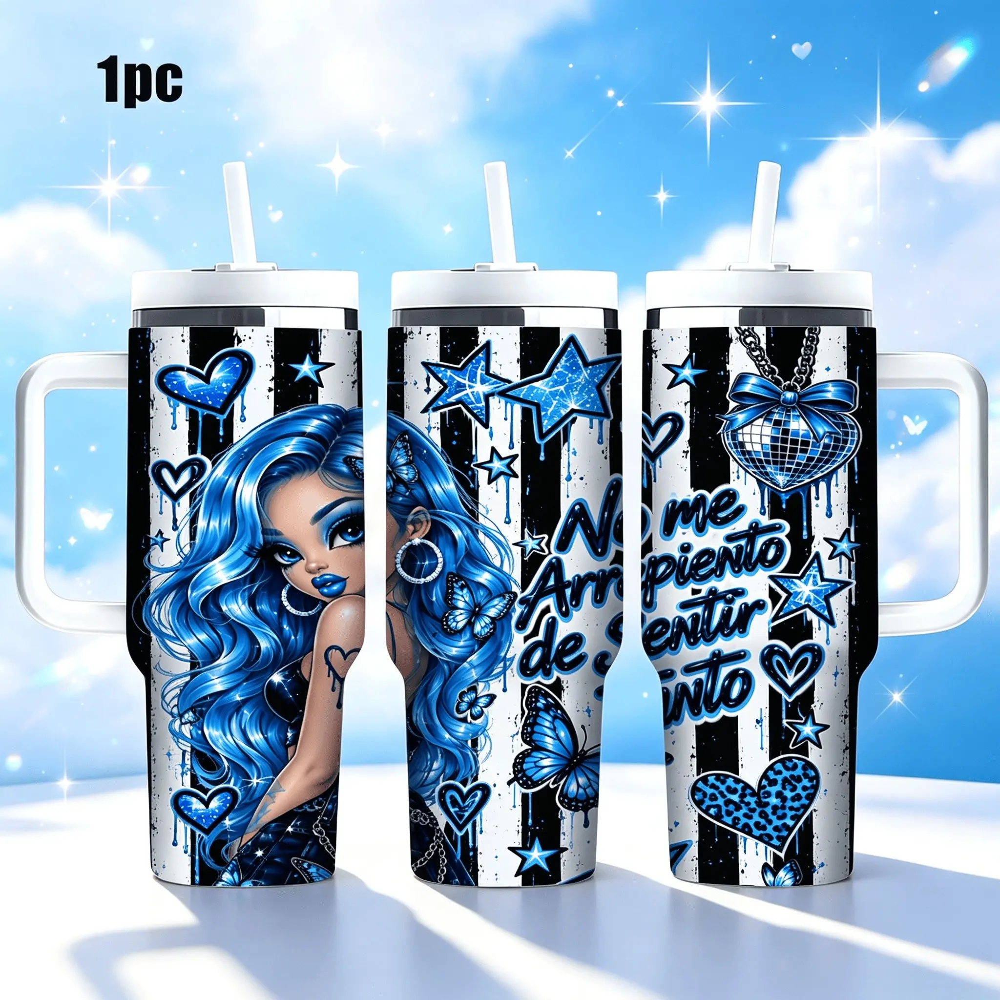 40oz Stainless Steel Coffee Cup for Girls, Y2K Style, Insulated Drink Cup, Perfect for Travel and Camping, Ideal Gift for Birthday, Christmas, Valentine's Day