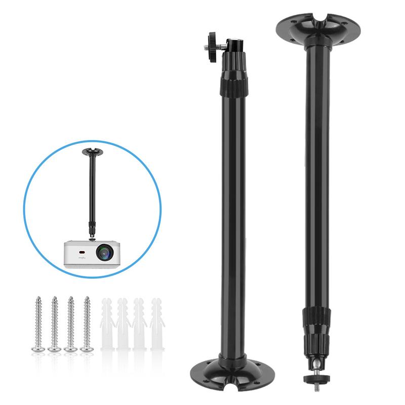 Thundeal TDA6W TD80W HY320 HY300Pro Projector Ceiling Mount Wall Holder 40cm 60cm 80cm 1/4 6mm Black Aluminum Projector Hanger Adjustable Mount Bracket