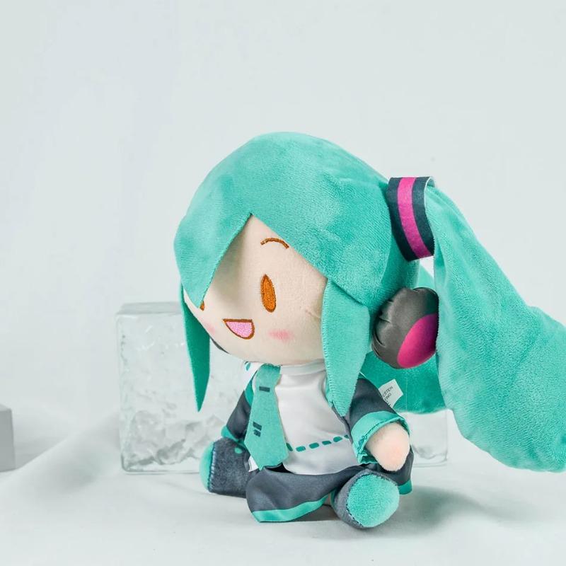 20-29cm Hatsune Miku Kawaii Q Version Fufu Figure Plush Doll Anime Peripheral Stuffed Toy Collection Model Ornament Toys Gifts