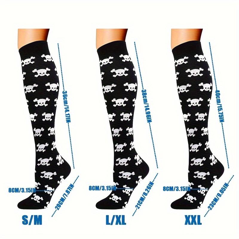 Unisex Knee-High Targeted Compression Socks (4 Pairs) - Animal Prints, Unisex Wear, Sporty Socks for Nurses, Cycling