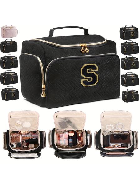 Large Wide-Open Travel Toiletry Bag, Lightweight Makeup Cosmetics Organizer with Handle, Essential Toiletries Storage for All Seasons, Travel Cosmetic Bags, Cosmetic Pouch