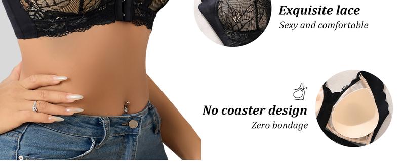 2 Pack Women’s Front Closure Lace Bras,Comfortable Seamless Soft full coverage Womenswear Bridal bras women minimizer bra 2 Pack Women’s Front Closure Lace Bras,Comfortable Seamless Soft full coverage Womenswear Bridal bras women minimizer bra