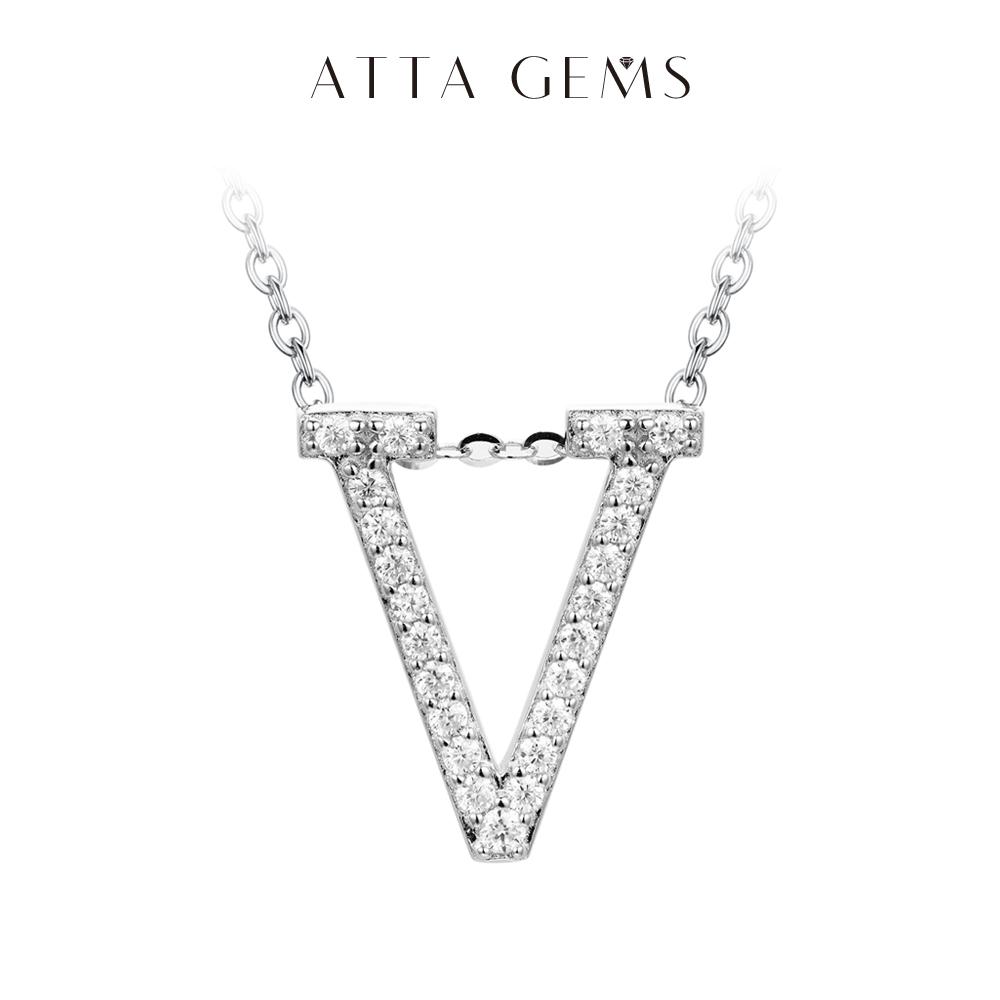 A~Z 26 Letters Necklace Synthetic Moissanite Pendant DIY Design Have Pendant and Chain Free N010 SpringStatements
