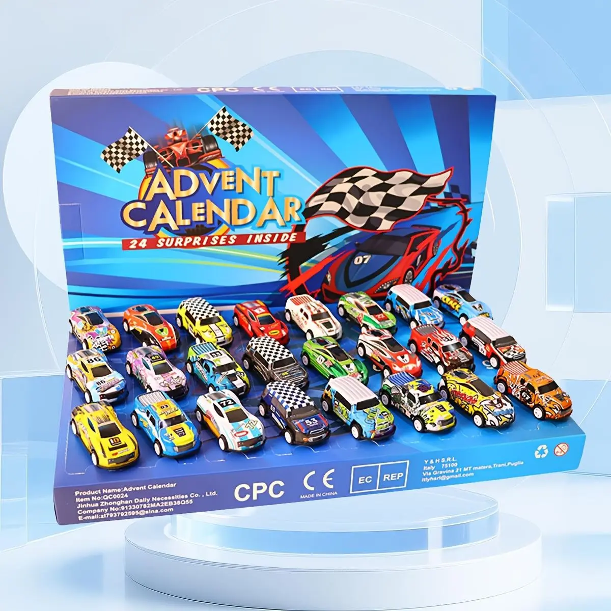 Countdown Calendar Blind Box, 24-Day Surprise Racing Toys, Perfect for Holiday Party Gifts, Creative Birthday Gifts, Kids' Festival Gifts