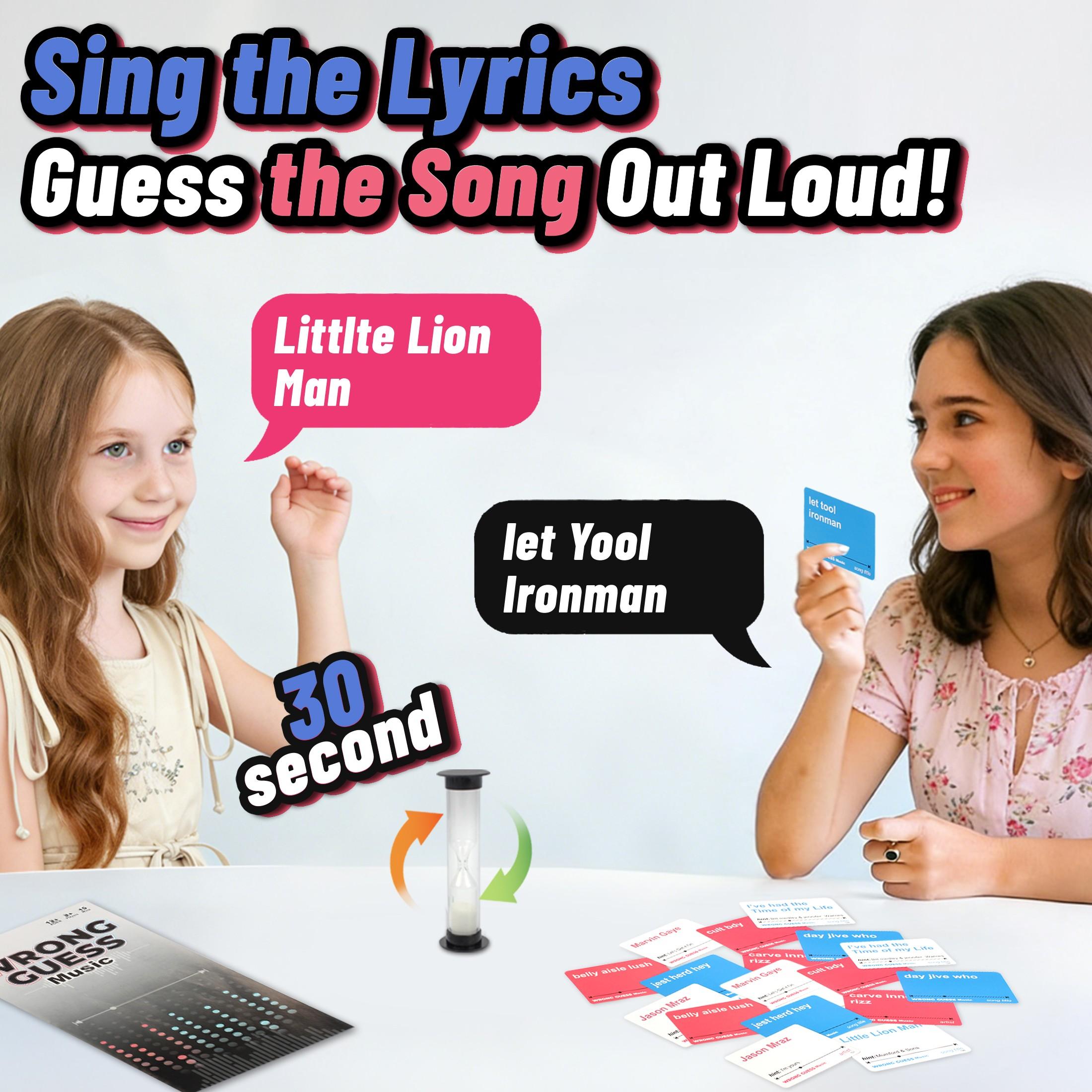 Guess Song Card Game Set, Timed Quiz Interactive Music Board Game, Best Party and Family Gift, Fun Musical Trivia Game