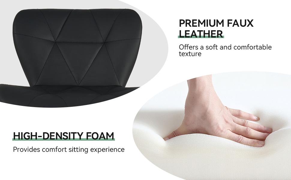 Modern Bar Stool Set of 2, Adjustable Faux Leather Upholstered Swivel Counter Stools, Counter Height Barstools with Back for Kitchen Island, Rust