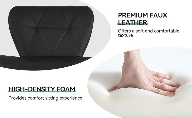 Modern Bar Stool Set of 2, Adjustable Faux Leather Upholstered Swivel Counter Stools, Counter Height Barstools with Back for Kitchen Island, Rust