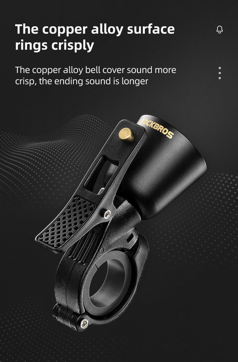 ROCKBROS Bike Bell Classic Bicycle Bell Mountain Bike Bells for Adults with Loud Sound and Fit for 0.87-1.25in/22.2-31.8mm Bicycle Handlebars