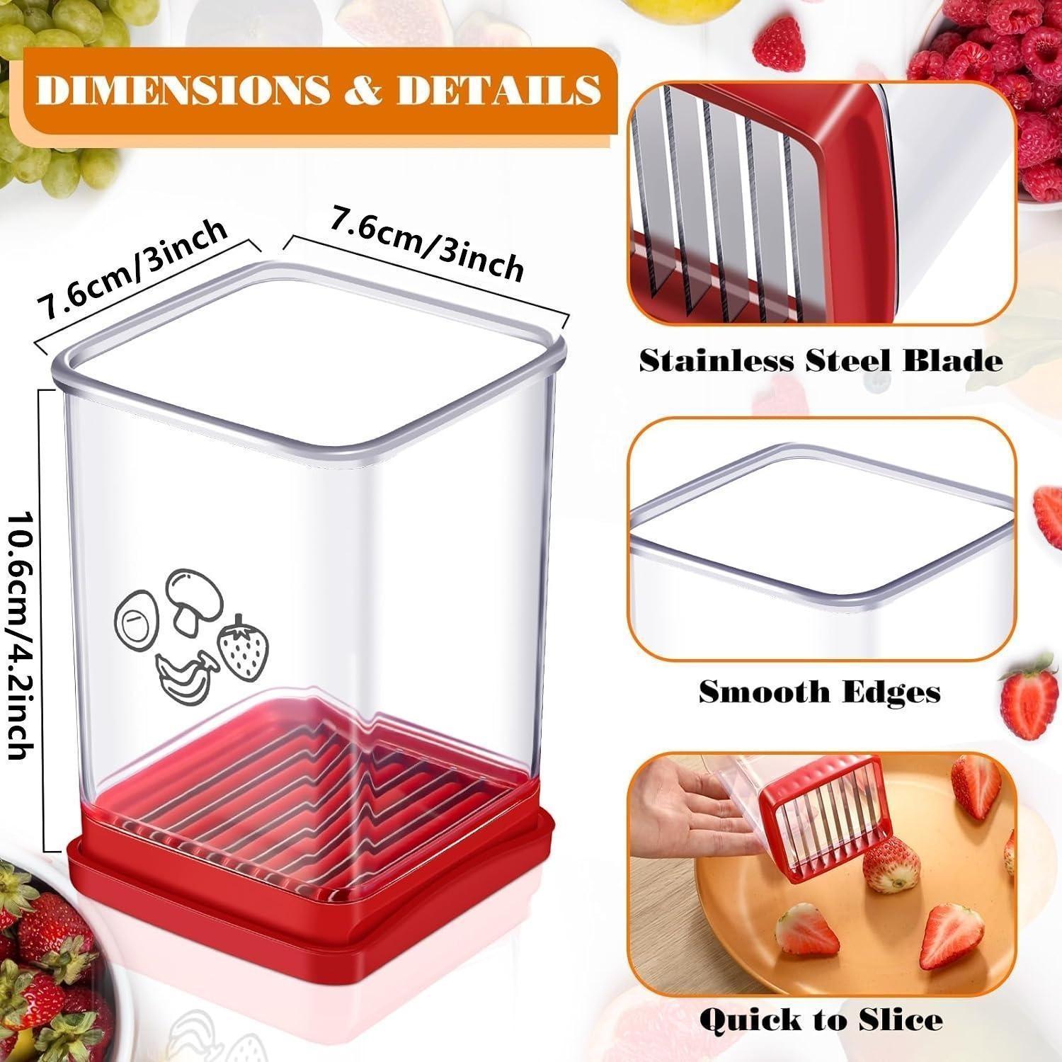 Multifunctional Fruit & Vegetable Slicer, Vegetable Cutting Slicer, Portable Cup Slicer, Egg Cutter with Stainless Steel Blade, Household Kitchenware, Kitchen Gadget, Strawberry Slicer
