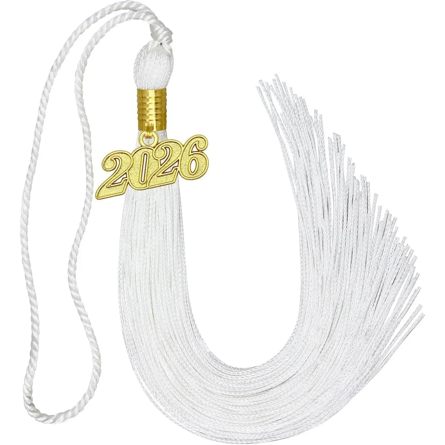 White Tassel Shape Graduation Tassel, 2026 Date Charm Accessory for Indoor Furniture Sofas