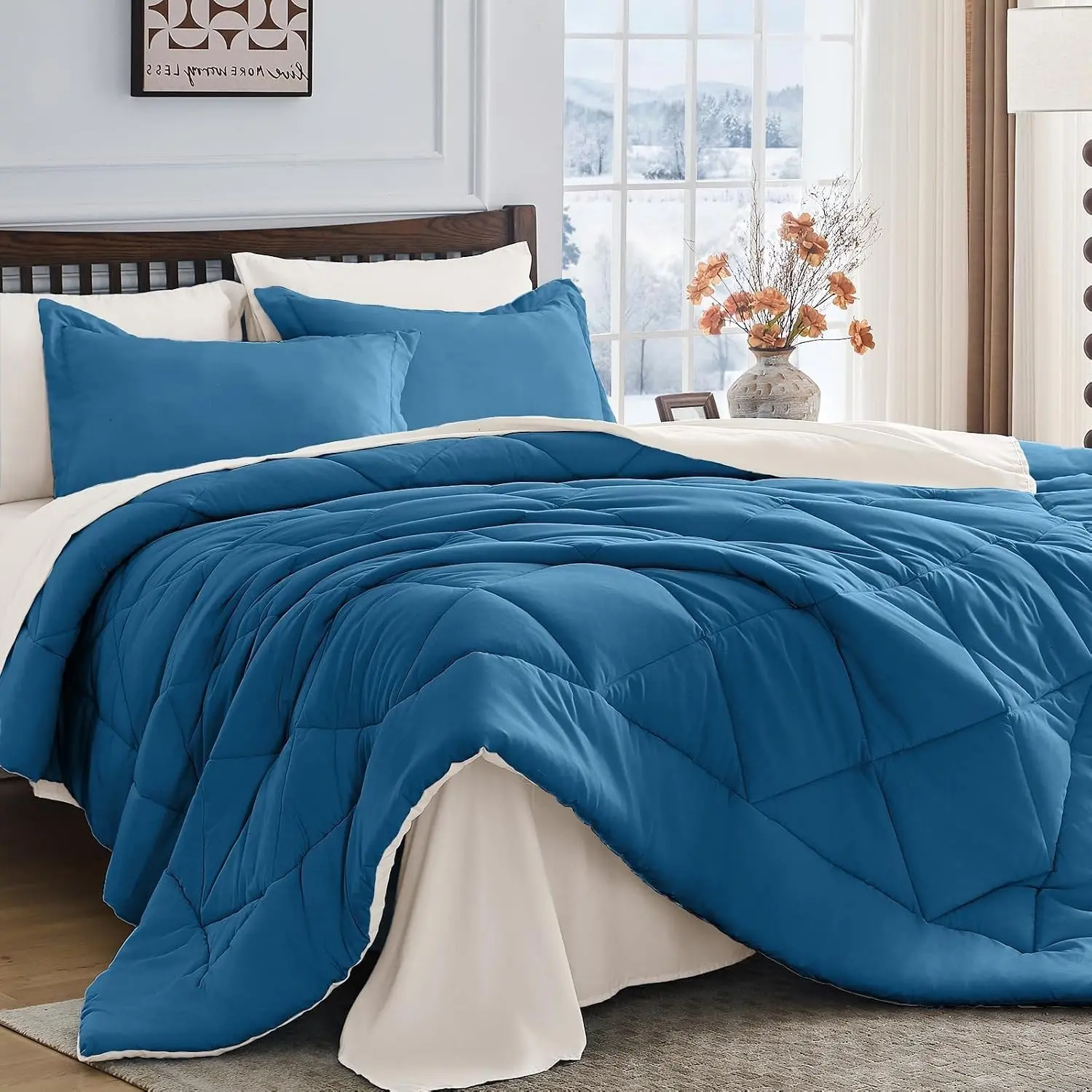 Teal Blue & Ivory