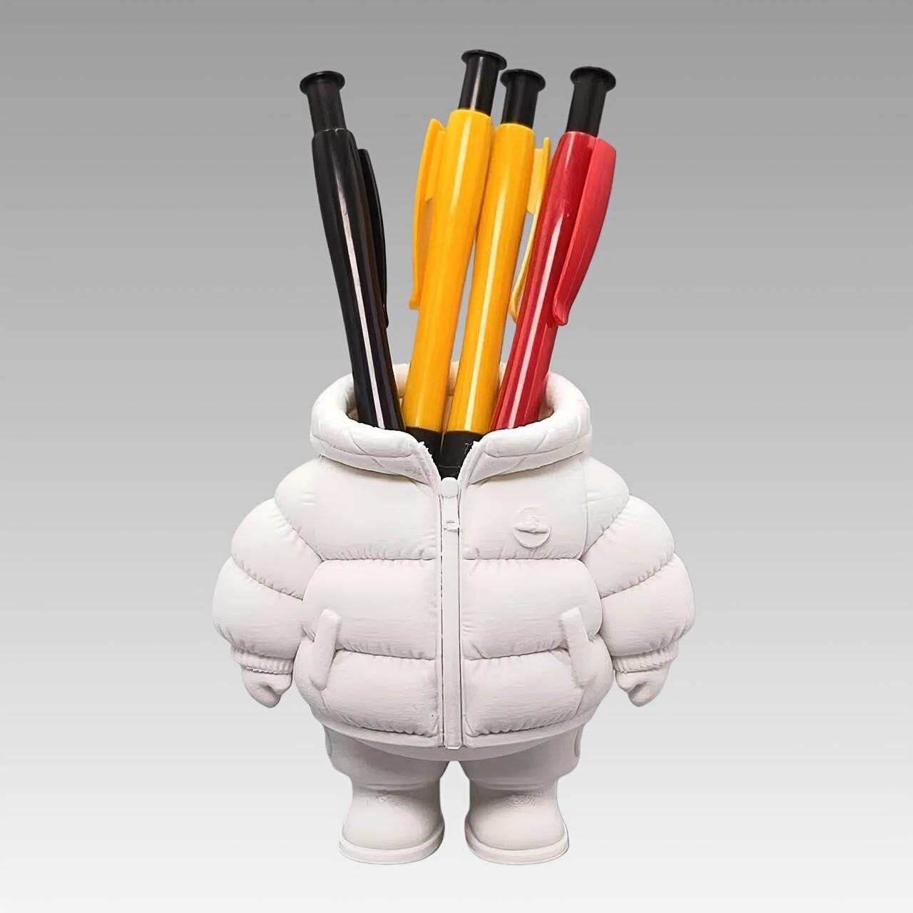 3D Printed Down Jacket Desk Organizer, Pencil Holder, Dried Flower Vase, Realistic Fun Design, Adds Atmosphere to Your Desk