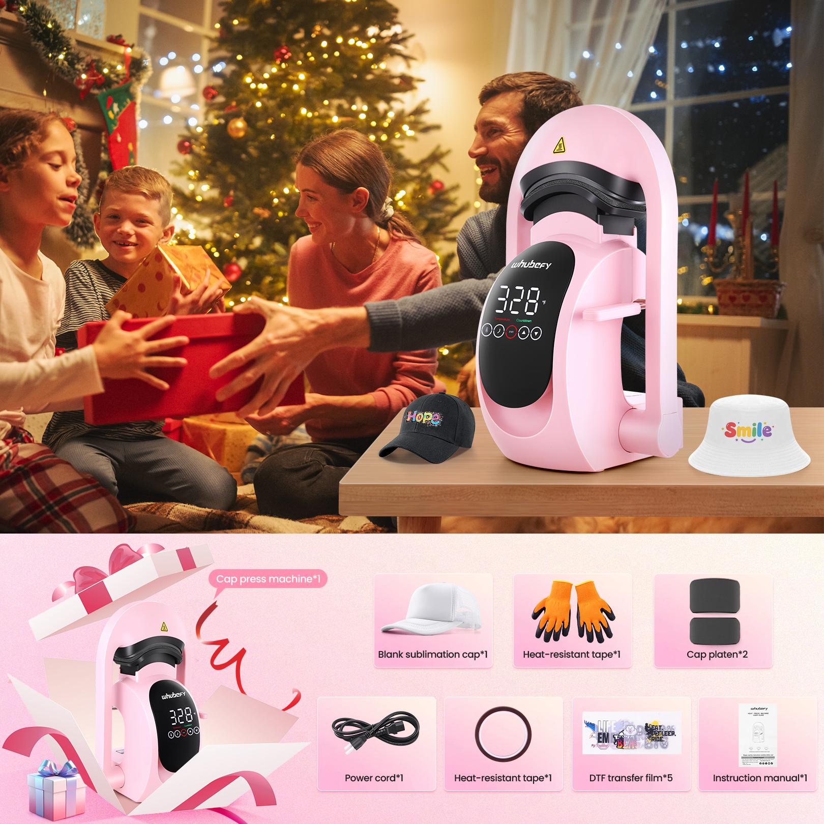 AKEYDIY Auto Hat Heat Press Machine for Caps with 3pcs, 3-in-1 Interchangeable Platens Automatic Open Release Touchscreen for Precise Time Temp Control, Heat Transfer Printing for Hats, DIY Sublimation Caps,Christmas Gifts