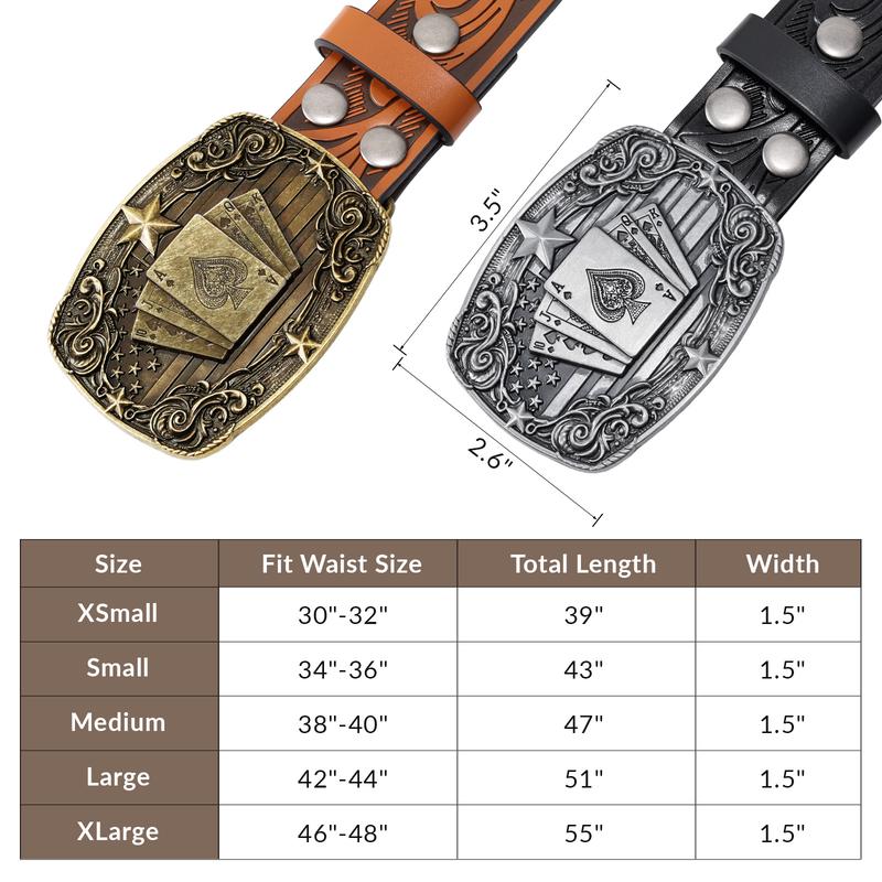 BELTROAD Western Cowboy Belts for Men Women, Mens Western Belt Bull Buckle Country Belt Cowboy Leather Belt for Jeans