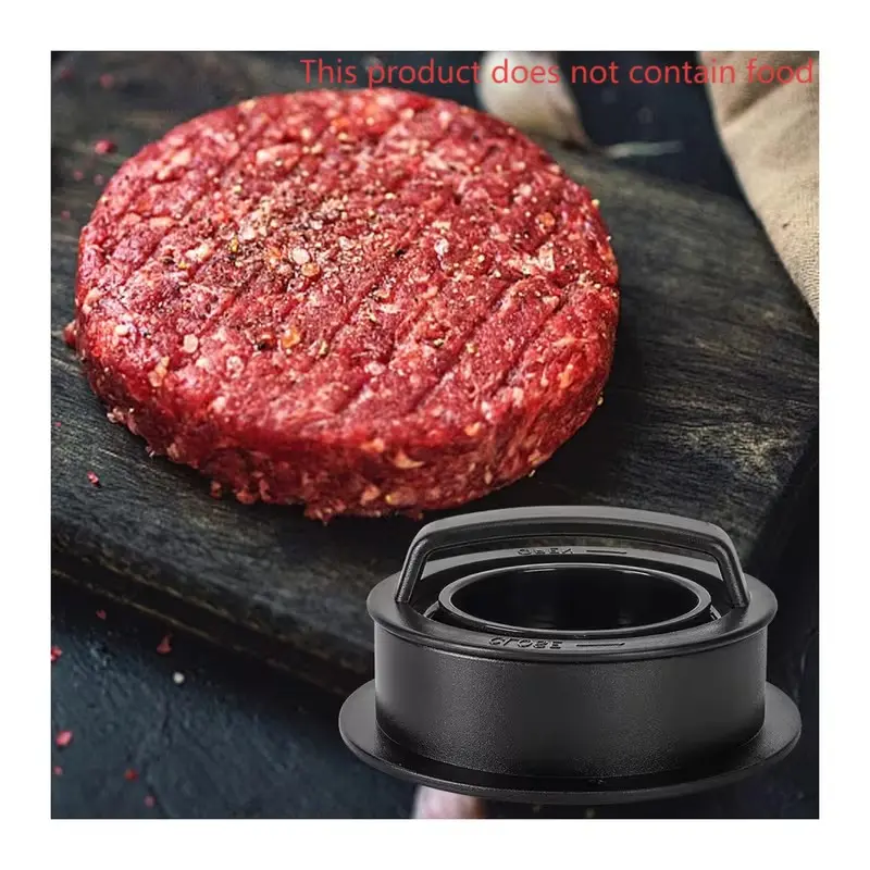 3-In-1 Non-Stick Manual Burger Patty Press Mold, Food Grade PP, Makes Two Sizes, Ideal for Beef Cheese Vegetable Patties