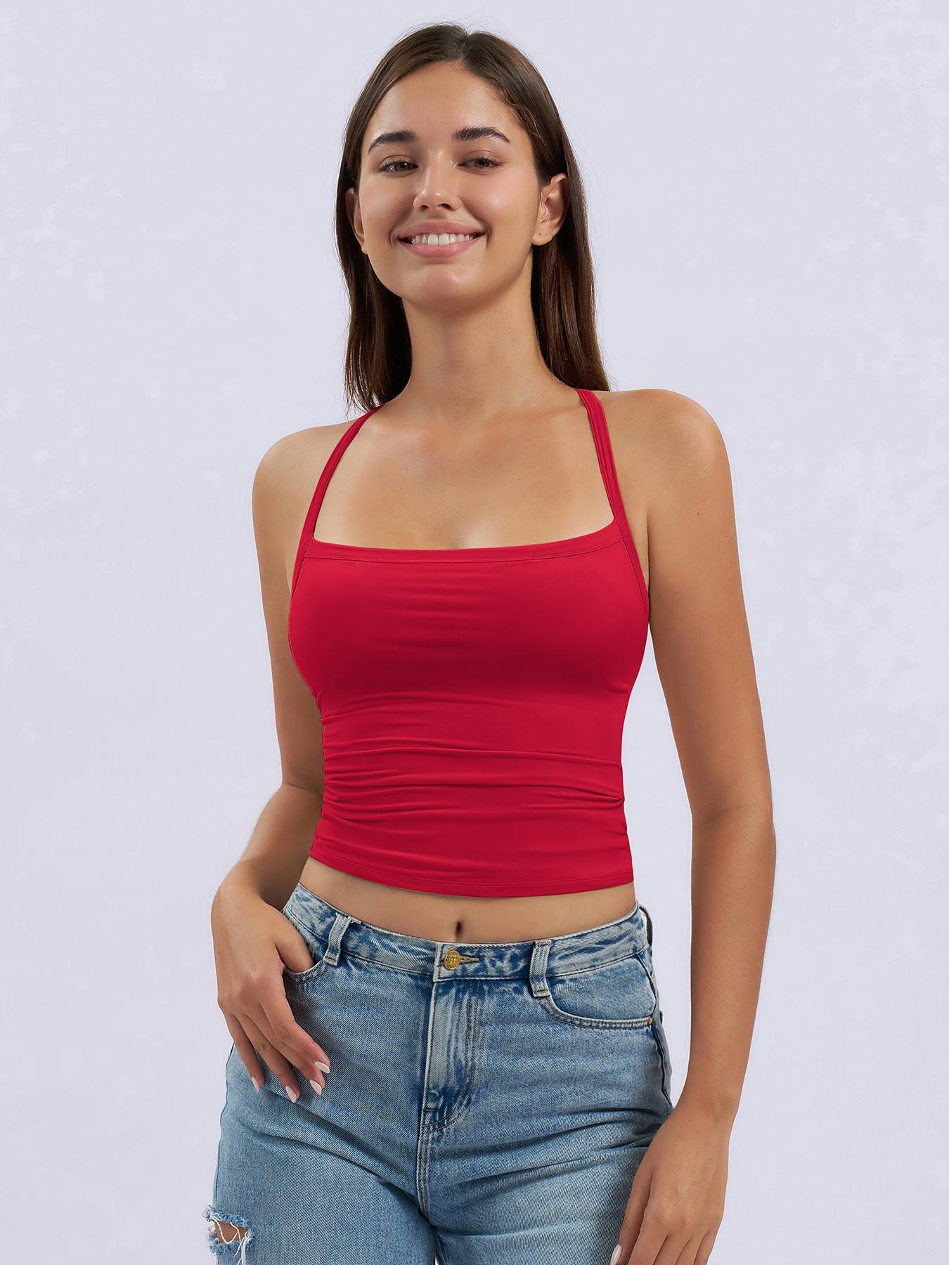 Women's Sporty Tight-Fit Yoga Vest, Quick-Dry Fitness Top, All-Seasons Wearable Running Tank, Versatile Gym Activewear, Sporty Cami Top