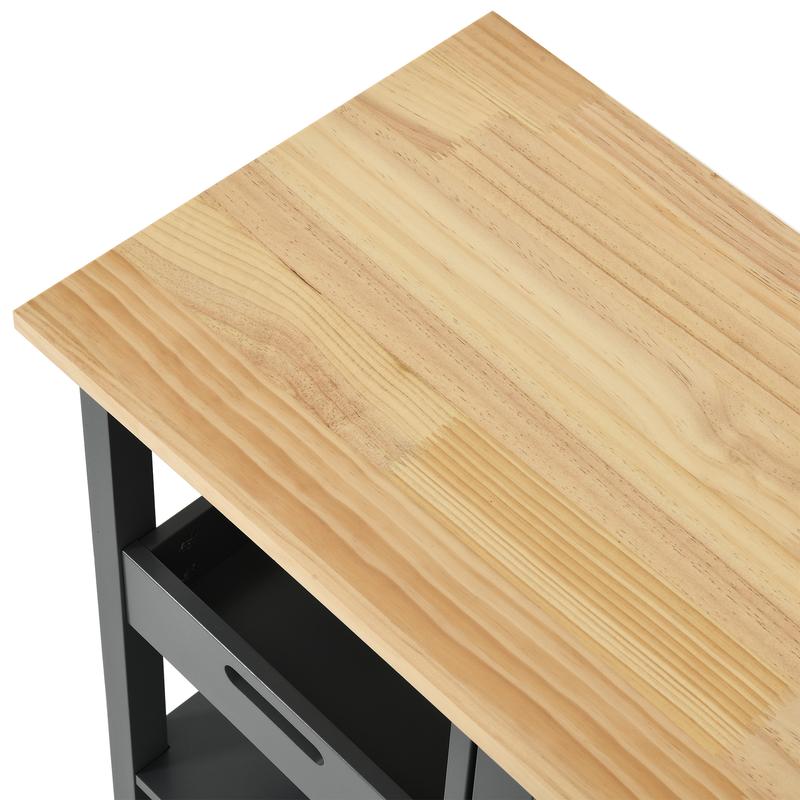 Yitahome Small Solid Wood Top Kitchen Island Cart on Wheels with Storage, Rolling Portable Dining Room Serving Utility Carts Mobile Movable with 3 Drawers Cabinet