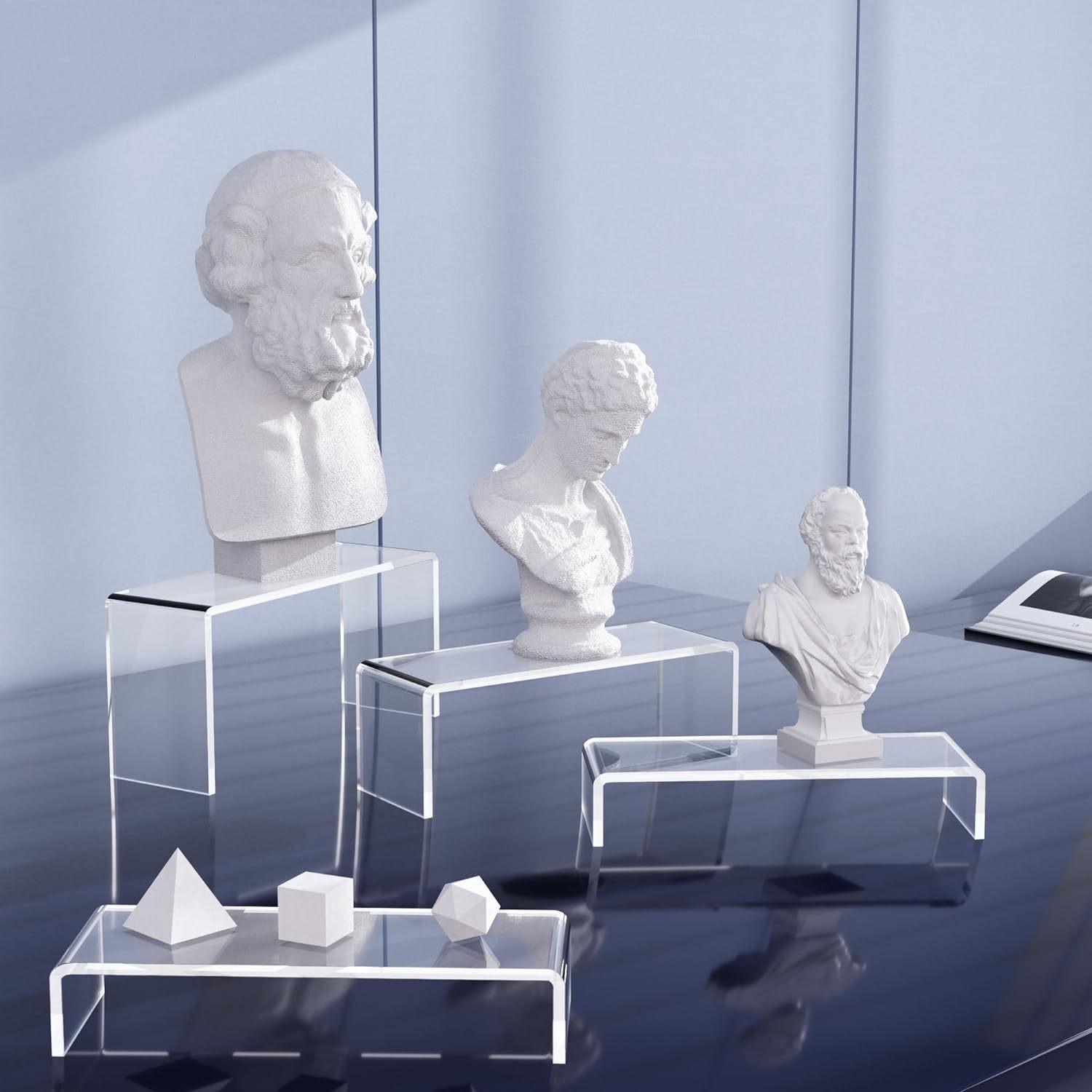 Rectangular transparent acrylic display stand, transparent multi-layer rack, suitable for weddings, business gatherings, tea breaks - cup cakes, sushi, a stylish and practical transparent plastic pastry rack (3/6/9 Pack)