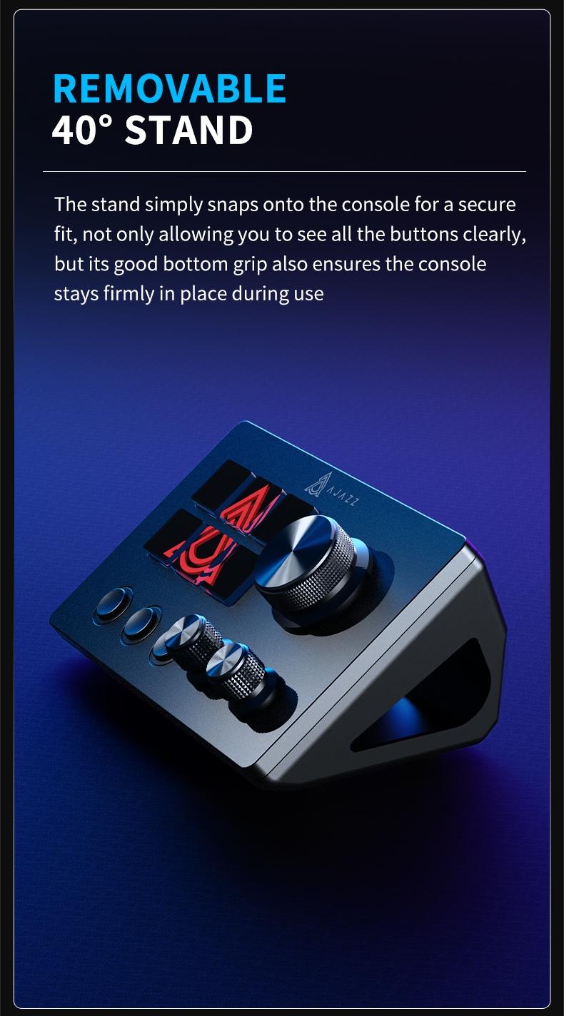 AJAZZ AKP03 console programmable rotation shortcut keys, multi-audio control, one-key operation, customizable buttons, integrated live broadcast console, anchor's essential desktop helper, live broadcast assistant
