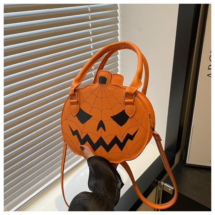 2026 New Halloween Pumpkin Bag, Contrast Color Simple Handbag, Funny Novelty Shoulder & Crossbody Bag for Women