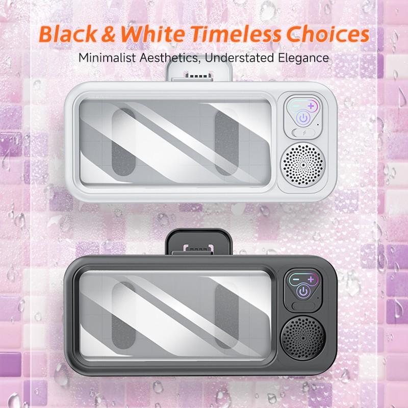 Waterproof Box Speaker, Bathroom Waterproof 360° Rotating Touchscreen, Bluetooth-compatible Speaker, Movie Watching, Music Listening, Phone Stand