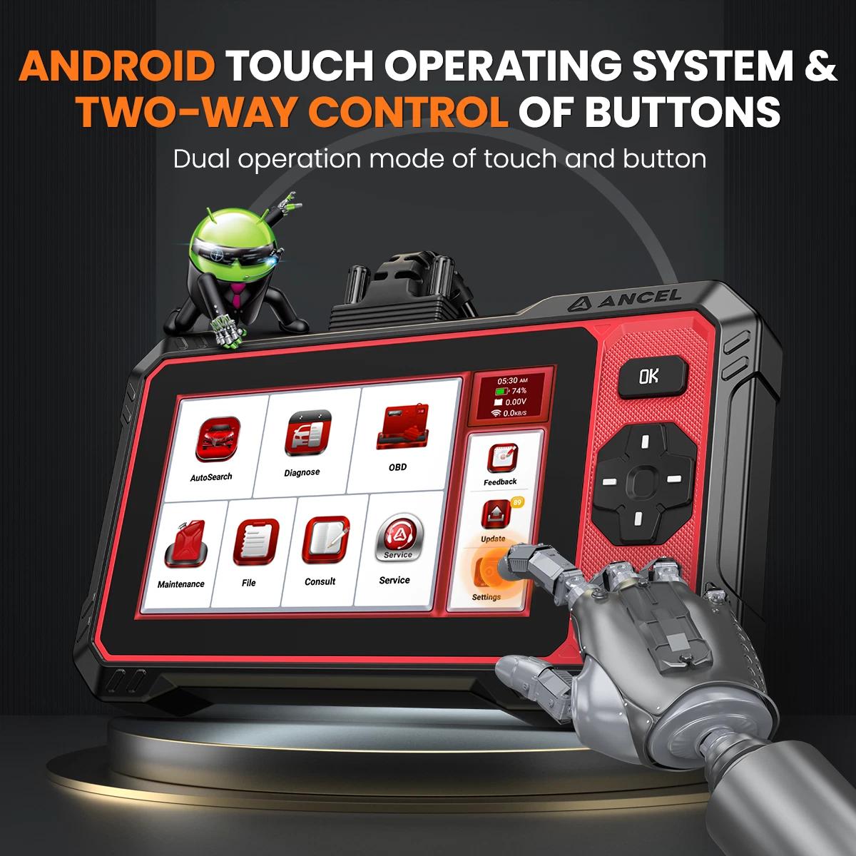 ANCEL DS400 Lite Bi-directional Car Diagnostic Scan Tool OBD2 Scanner ECM/TCM/ABS/SRS Code Reader Scan Tools, 7+ Reset Services Mechanic Tools,FCA  AutoAuth,Lifetime Free Update,Car Accessories,Car Stuff,utomotriz escaner para carros