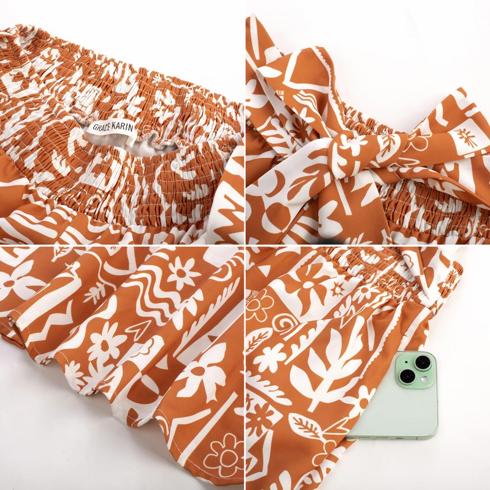 Grace Karin Women Elastic Waist Flared Pants Casual Vacation Full Length Bell-Bottoms SpringStatements Grace Karin Women Elastic Waist Flared Pants Casual Vacation Full Length Bell-Bottoms SpringStatements