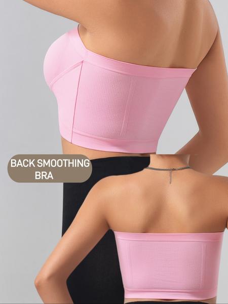 【Plus Size】 Solid Color Push Up Strapless Bra, Women's Comfortable Breathable Soft Bra,Front Chest Buckles Design,Women's Lingerie for All Seasons,Ladies Knitted Underwear For Daily or any Occasion