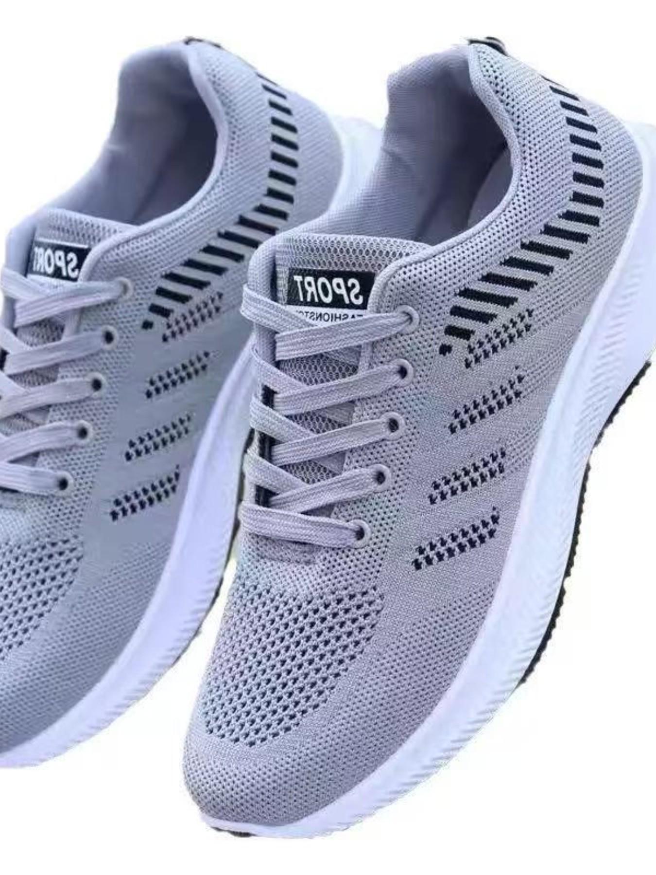 Summer Men's Fashion Sport Casual Shoes, Flyknit Mesh Lightweight Breathable Men's Shoes, Anti-Slip Durable Daily Outdoor Hiking Shoes