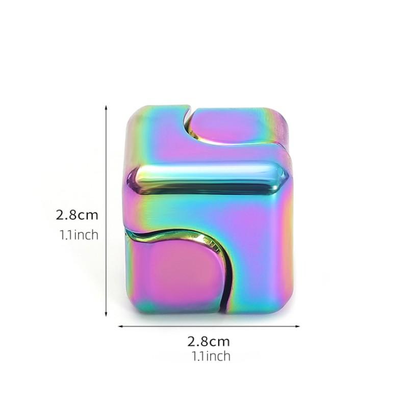 Alloy Spinning Rubik's Cube, Finger Spinner, Colorful Square Fidget Spinner, Cube Leisure Toys