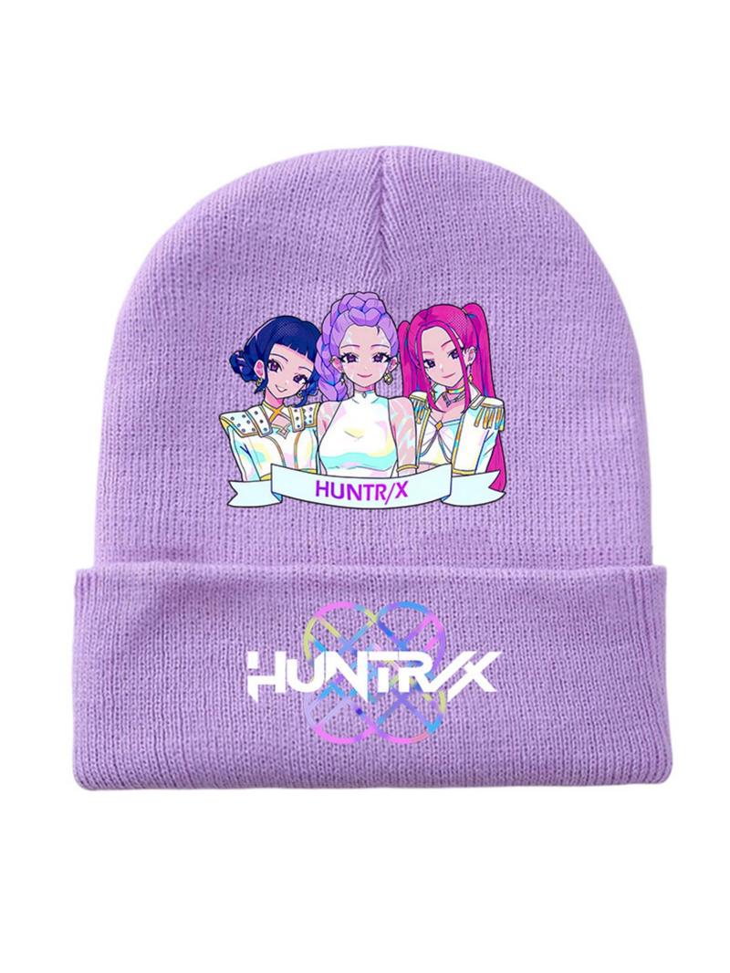 2025 new K-pop "Demon Hunters" girl group print knitted hat, velvet hat, warm hat, suitable for teenagers and adults. The same style as the K-pop "Demon Hunters" product. Knit Hats 2025 new K-pop "Demon Hunters" girl group print knitted hat, velvet hat, warm hat, suitable for teenagers and adults. The same style as the K-pop "Demon Hunters" product. Knit Hats
