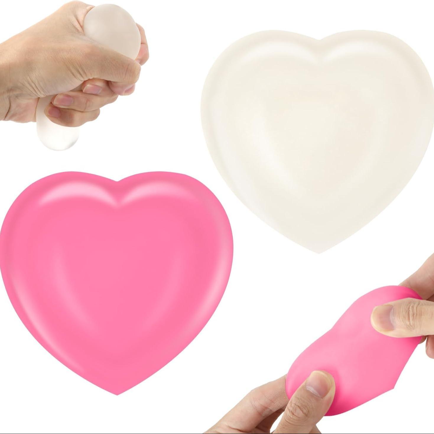 Heart-Shaped Stress Balls Set, Soft Sensory Toys for Anxiety Relief, Perfect Birthday Gift for Adults, Relaxing Squeeze Toy