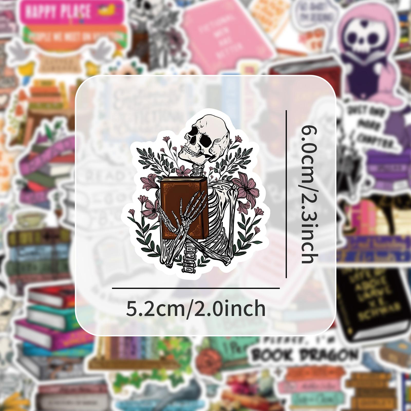 50 Sheets Reading Theme PVC Waterproof Stickers, Car Water Bottle Luggage Phone Laptop Decals, Durable and Easy to Apply