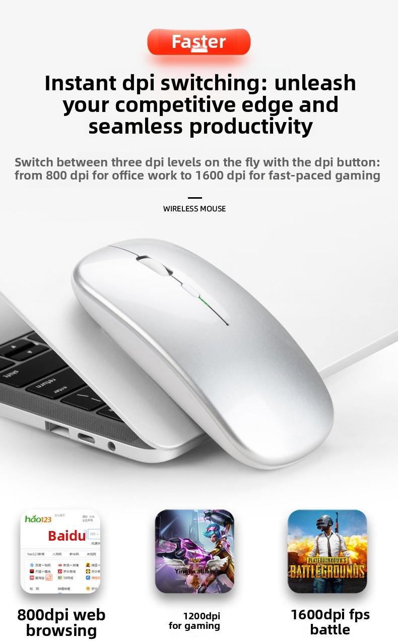 Wireless Bluetooth-compatible Dual Mode Mouse, Charging Display Screen, Silent, Laptop, Desktop Computer, Phone, Tablet Compatible, Lightweight Design