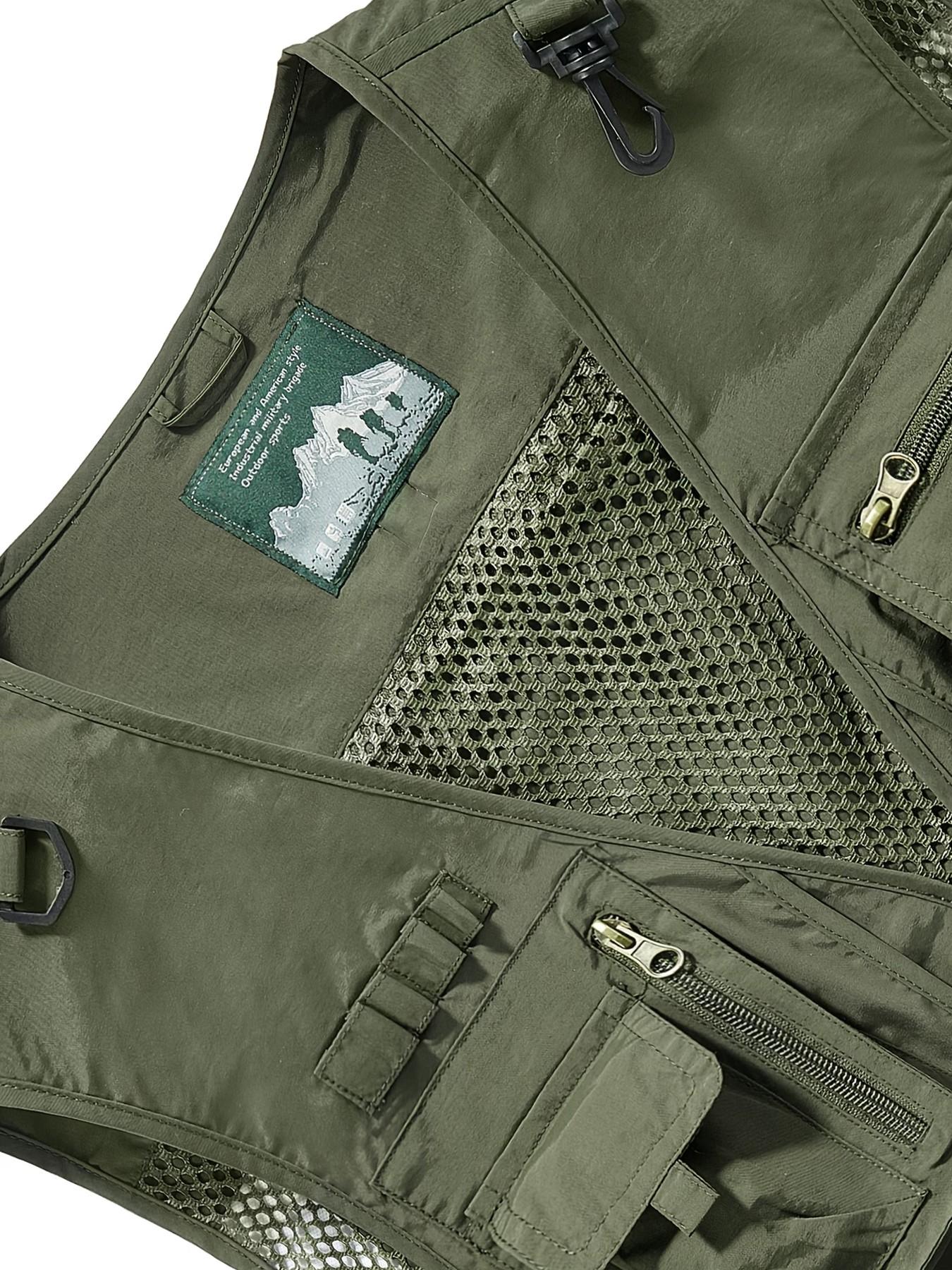 Men's Outdoor Work Vest Gilet, Multi-Functional Photography Jacket, Fishing Director, Multiple Pockets, Tactical Backpack, Workwear Outer Coat