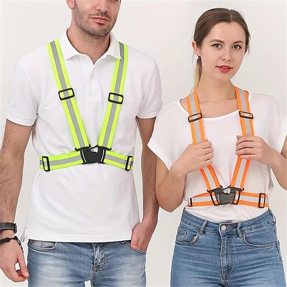 High Visibility Reflective Vest with Adjustable Straps, Ideal for Night Running, Walking, and Cycling, Safety Gear for Outdoor Activities