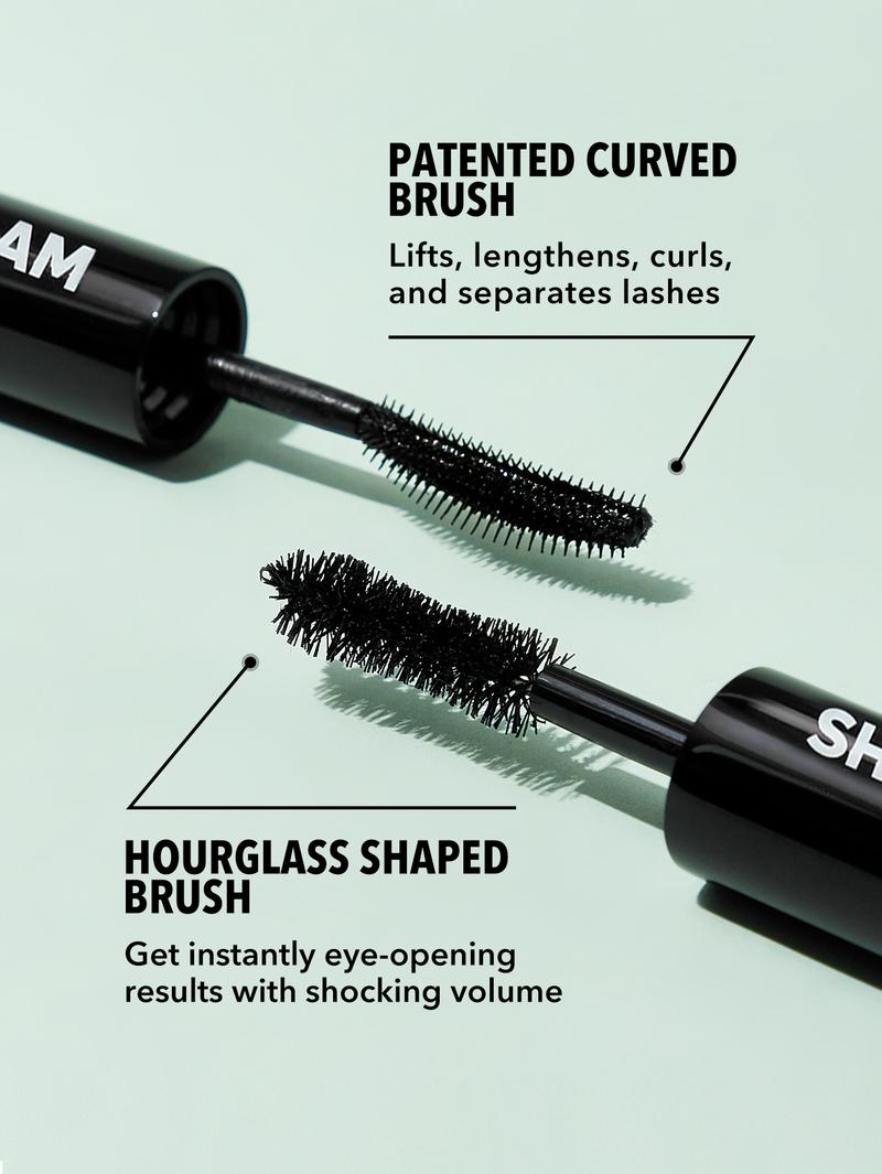 SHEGLAM All-In-One Volume & Length Mascara 2 In 1 Waterproof Volumizing Dual-Ended Brush Lengthening Curling Thick Lash Lifting Long Lasting Mascara Eye