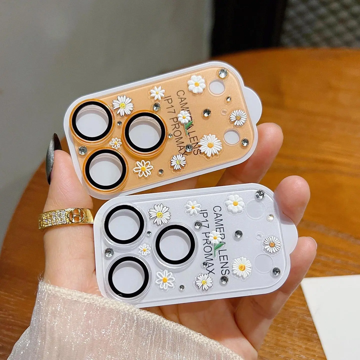 Daisy Flower Stickers Rear Camera Lens Protector for iPhone 17 Pro Max 17Pro Frosted Lens Film Protective Tempered Glass Cover