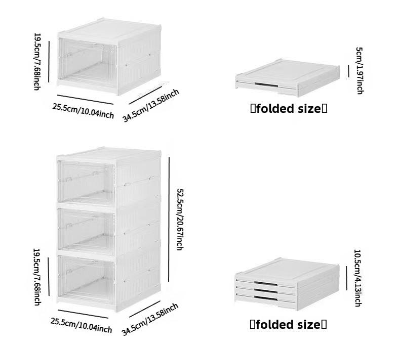 3/6 Installation-free folding shoe rack Transparent shoe storage box Shoe display cabinet Integrated moisture-proof, dustproof, durable and beautiful shoe cabinet Shoe rack