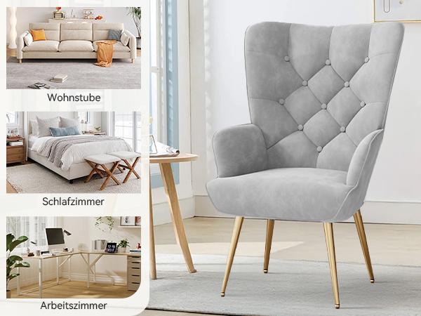 Mid Century Modern Accent Chair, barstools Upholstered Tufted Button Chairs, Living Room Reading Wingback Armchair, Side Chair for Living Room Bedroom vanity chair Mid Century Modern Accent Chair, barstools Upholstered Tufted Button Chairs, Living Room Reading Wingback Armchair, Side Chair for Living Room Bedroom vanity chair