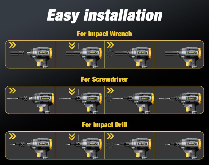 SOARFLY 3-in-1 Multi-Purpose 680NM (510FT-LBS) Cordless lmpact Wrench, 2x 4.0Ah Batteries, Fast Charger, 6 Screwdriver Bit, 8 Drill Bit, 6 Sockets
